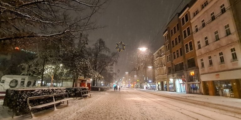 Австрия в снегу. Фоторепортаж из заснеженного Линца в локдаун