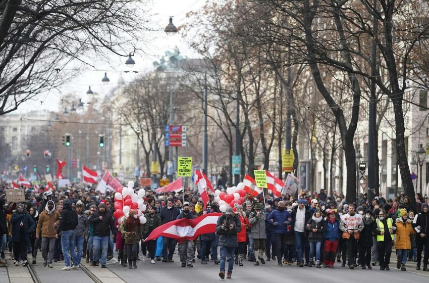  Как прошёл запрещённый в Австрии митинг против локдауна?